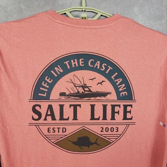 Salt Life Shirt Small Men's Deep Sea Cruising Performance Long Sleeve T-shirt - Picture 6 of 10